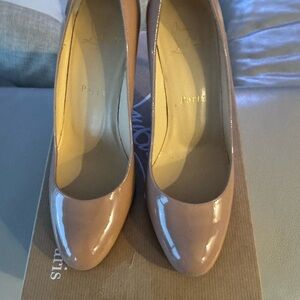 Elegant Nude Patent Leather Pumps